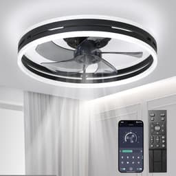 RUX® Plafonniere Met Ventilator - Plafondventilator - Plafondventilator Met Verlichting - Zwart - 45cm x 45cm x 20cm; 2.58 kg — thumbnail 4