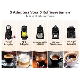 HiBREW H2B - 5 in 1 - Koffiemachine - Koffiezetapparaat - Kapsulekoffiezetapparaat - Voor Nespresso, Dolce Gusto, ESE & gemalen koffie - Wit — thumbnail 5