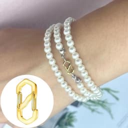 Set van 12 zilverkleurige kettingsluitingen van roestvrij staal met mini-karabijnhaken, ideaal voor het eenvoudig bevestigen van armbanden en sieraden — thumbnail 4