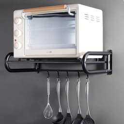 Magnetron Wandrek - Keuken Organizer - Keuken Opbergen - Met Afneembare Haak - 40 cm - Zwart — thumbnail 1