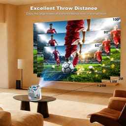 Mini Beamer WK Editie - Voetbal Beamer - Alles-in-één Smart TV Projector - 2026 model - Android TV Besturingssysteem - WiFi & Bluetooth - 4k support - Beamer - Home Cinema — thumbnail 4