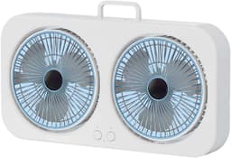 Dubbele Hoofd Ventilator - Draagbare Circulator - Persoonlijke Koeling - Hangend of Tafel Gebruik - 30.9W x 20.2H cm - Blauw — thumbnail 1