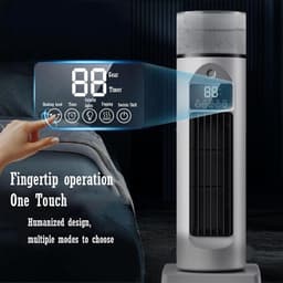 Bladeless Torenventilator - Stille Ventilator - Persoonlijke Koeling - 6 Snelheden 120° Oscillatie - 345 cm Hoog - Zwart — thumbnail 3