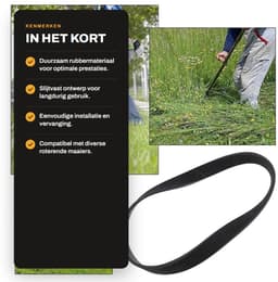 Dailygoods- Distributieriem 490mm - Aandrijfriem - Rubber - Sluitlus - 16mm Breedte - Compatibel met QUALCAST Maaiers — thumbnail 3