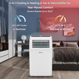 Daity Draagbare Wi-Fi Smart Airconditioner 12.000 BTU – Milieuvriendelijk R290-koelmiddel – 3,5 kW – Vier-in-één functie (koelen, verwarmen, luchttoevoer, ontvochtigen) – Wit — thumbnail 3