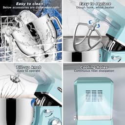 Keukenmachine - Mixer Deegkneedmachine - Bakken Thuis - Krachtige Motor - 7.2 Liter Kom - Blauw — thumbnail 3