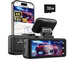 RedTiger F8 Lite Dashcam voor auto - 4K - Voor Camera - WiFi en GPS - 3,18 Inch met App - Dashcams - 2025 model - Sony Sensor - Nachtzicht - Parkeerbewaking - G Sensor - Loop opname -