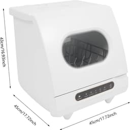 Tafelvaatwasser - Compacte afwasser - Snel servies reinigen - Met watertank - 45 x 45 x 43 cm - Wit — thumbnail 5