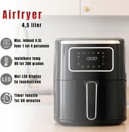 YOR® Heteluchtoven - Oven - Airfryer Oven - Zwart - 27cm x 33cm x 30cm — thumbnail 5