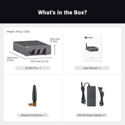 Fosi Audio BT20A Pro Bluetooth - 2.0 versterker - 300W x2 - Klasse D Amp — thumbnail 3