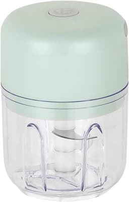 Mini Foodprocessor - Keukenmachine Hakker - Snel Ingrediënten Snijden - Draadloos USB Oplaadbaar - 250ml Capaciteit - Groen — thumbnail 1
