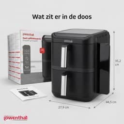 Dubbele Airfryer - Heteluchtfriteuse XL - Maaltijden Bereiden - Sync Finish Functie - 11 Liter Capaciteit - Zwart — thumbnail 5
