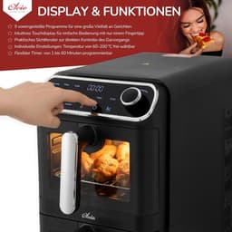 Heteluchtfriteuse Dubbel - Dubbele Kamer - Gezond Koken - Twee Zones - 11 Liter - Zwart — thumbnail 3