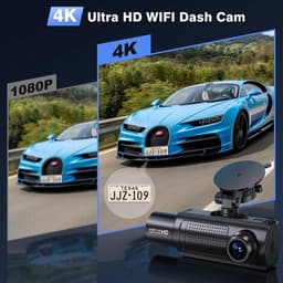 3 Kanaals Dashcam - Auto Camera - Rijden en Parkeren - 4K WiFi Opname - 64GB Inclusief - Zilver — thumbnail 4