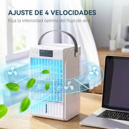 ECTEATOY® Ventilatoren - Draagbare Luchtkoeler 4-in-1 - Mini Airco met Waterkoeling & Luchtbevochtiger - 1.5L Waterreservoir - 4 Snelheden - Timer - Slaapkamer & Kantoor — thumbnail 2