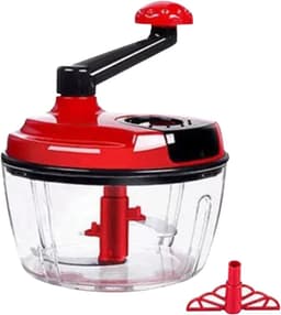 Handmatige Hakker - Groente Mixer - Maaltijden Voorbereiden - Multifunctioneel Ontwerp - 18.5 x 18.5 cm - Grijs — thumbnail 1