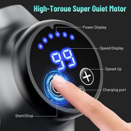 Massagepistool - Spierontspanningsapparaat Elektrische Massager - Spierherstel Bevorderen - 99 Snelheden 9 Opzetstukken - 790 g - Zwart — thumbnail 2
