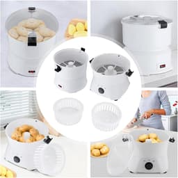 Elektrische Aardappelschilmachine - Automatische Schilmachine - Snel Groenten Schillen - Krachtige Koperen Motor - 0.8 kg Capaciteit - Wit — thumbnail 4