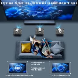RUX® Draagbare beamer - Beamer - Projector - Mini Beamer - Wit - ‎17cm x 10cm x 17cm — thumbnail 4