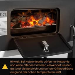 Houtskoolbarbecue – Houtskoolgrill – Buitenbarbecue – Barbecue Op Trolley – 578 Inch Grilloppervlak – Verstelbare Houtskoolplaat — thumbnail 5