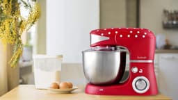 Keukenmachine - Mixer - Bakken en Koken - Planetair roersysteem - 5 liter - Rood/Wit — thumbnail 4