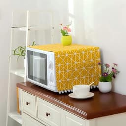 Stofdichte hoes voor magnetrons met opbergvakken aan de zijkant Beschermkap voor keukenapparatuur Woondecoratie Stofdichte hoes voor magnetronaccessoires voor gebruik in de keuken — thumbnail 3