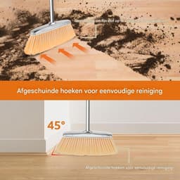 Keuken Veger Blik - Stofblik Set - Vloer Reinigen - Lang Handvat - Extra Breed - Zilver — thumbnail 4