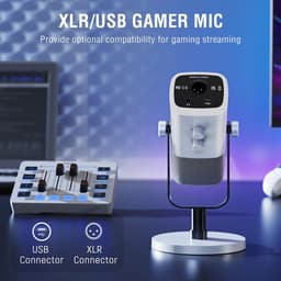 FIFINE KS-5 - Starterspack - AM8 & SC3 - Podcast Starterspack - Gaming Streaming - USB RGB Microfoon - Streaming Deck - DJ Mixer - Wit — thumbnail 5
