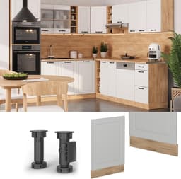 Vaatwasser Paneel - Frontpaneel Vaatwasser - Keuken Inbouw - Verstelbare Hoogte - 45 cm Breed - Wit Landhuis — thumbnail 1