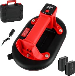 Accuzuignap Plaatlifter - Vacuümzuiger Glaslifter - Zware Objecten Verplaatsen - 260 kg Draagkracht - 24 cm Zuignap - Rood — thumbnail 1