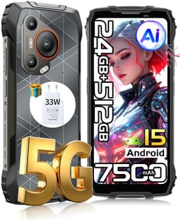 Blackview BL7000 Robuuste Smartphone 5G - 6.78 inch - Android 15 - 24GB RAM - 512GB ROM - 50MP Camera - 7500mAh met 33W Adapter - IP68 Waterdicht - NFC OTG GPS FM - Zwart — thumbnail 1