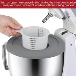 Mengkom met Deksel - Mixer Kom - Bakken en Mixen - Food Grade Roestvrij Staal - 5 Quarts - Zilver — thumbnail 2