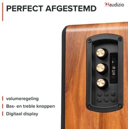 Boekenplank speakers - Audizio BS10 actieve speakerset - HiFi speakers met Bluetooth - 80W - Houtlook — thumbnail 5