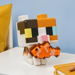 Minecraft, Cat GloBuddies Lamp – 15 cm LED Nachtlamp met Vis, Tikbediening, Werkt op Batterijen, Officieel gelicentieerd - Paladone — thumbnail 3