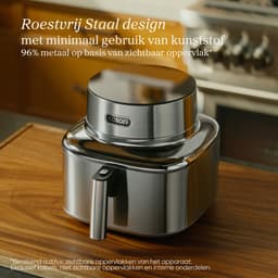 Cosori Iconic Single - RVS airfryer - 6.2L inhoud - Keramische anti aanbaklaag - met app ondersteuning — thumbnail 3
