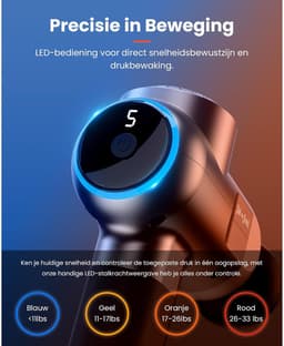 C2 Massagepistool Deep Tissue – Spiermassager met 5 Snelheden & 5 Massagekoppen – Percussie Massage Gun voor Spierherstel, Pijnverlichting & Stijfheid – Handmassageapparaat voor Thuis, Sportschool & Kantoor – Zwart — thumbnail 5