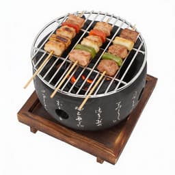 Store_9 - Japanse mini-BBQ-grill - Draagbare grill - Ideaal voor kamperen - Aluminiumlegering - Houtskool barbecue - Compact formaat - Geschikt voo... — thumbnail 1
