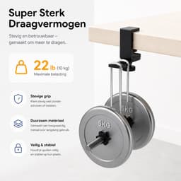 BOTC Koptelefoon Houder - Headset Stand - 360 Rotatie - Koptelefoon Haak - Hoofdtelefoon Hanger - Aluminium - Zwart — thumbnail 4