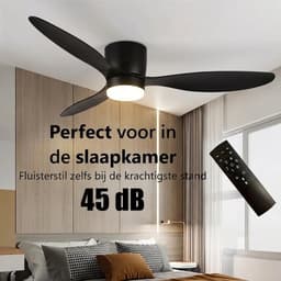 Freelight Plafondventilator Brezza Zwart incl. Led 132cm — thumbnail 4