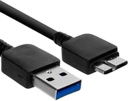 USB 3.0 Kabel - Oplaadkabel Synchronisatiekabel - Externe Schijf Aansluiten - Hoge Snelheid Dataoverdracht - 3FT - Zwart — thumbnail 1