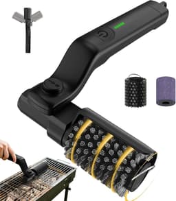 Rotating Grill Brush, 30 cm Electric Grill Brush, Steel Wire Brushes, Effective Cleaning, Stainless Steel Brushes, Outdoor, Camping, Patio, Easy to Use for Children — thumbnail 1