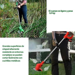 Elektrische Grasmaaier - Draadloze Trimmer - Tuinonderhoud - Verstelbare Telescoopsteel - 15 cm Snijbreedte - Groen — thumbnail 3