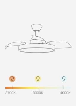 CREATE - Plafondventilator 40W stil met intrekbare bladen en LED-licht, verschillende maten - S - Met licht - WIFI - WIND CLEAR STUDIO — thumbnail 2