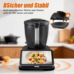 Keukenmachine Glijplank - Rolplank Accessoire - Apparaat Verplaatsen - Met Wielen Bamboe - 41x30 cm - Zwart — thumbnail 3