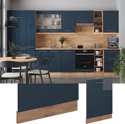 Vaatwasserfrontpaneel - Keukenfront - Inbouwkeuken - Zonder werkblad - 60 cm breed - Donkerblauw hoogglans — thumbnail 3