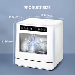 Tafelmodel Vaatwasser - Compacte Afwasser - Snel Schoon Maken - Geen Installatie Nodig - 43 x 43 x 43 cm — thumbnail 4