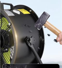 Metalen Ventilator - Industriële Vloerventilator - Werkruimte Koelen - Hoog Vermogen Motor - 75 cm - Zilver — thumbnail 4