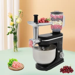 Keukenmachine - Mixer - Bakken en Koken - 3-in-1 Multifunctioneel - 6 Liter Kom - Zwart — thumbnail 2