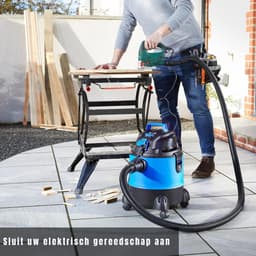 YOR® Bouwstofzuiger Zonder Zak - Alleszuiger Met Accessoires - Waterzuiger Met 20 Liter Reservoir - Stofzuiger - Met Waterfilter En Blaasfunctie – 1250W - Voor Binnen en Buitenreiniging - Blauw - 34cm x 34cm x 45 cm; 5 kg — thumbnail 4