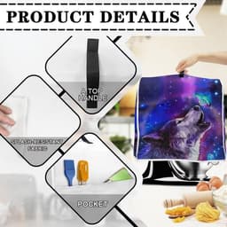 Mixerhoes Standaard - Keukenmachine Cover - Keuken Decoratie - Met Opbergvak - S-formaat - Wolf Galaxy Vlinder — thumbnail 4